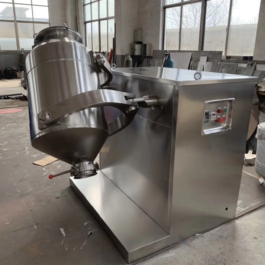 Stainless Steel Exproof 3D Rotating Powder Drum Mixer in Food Industry