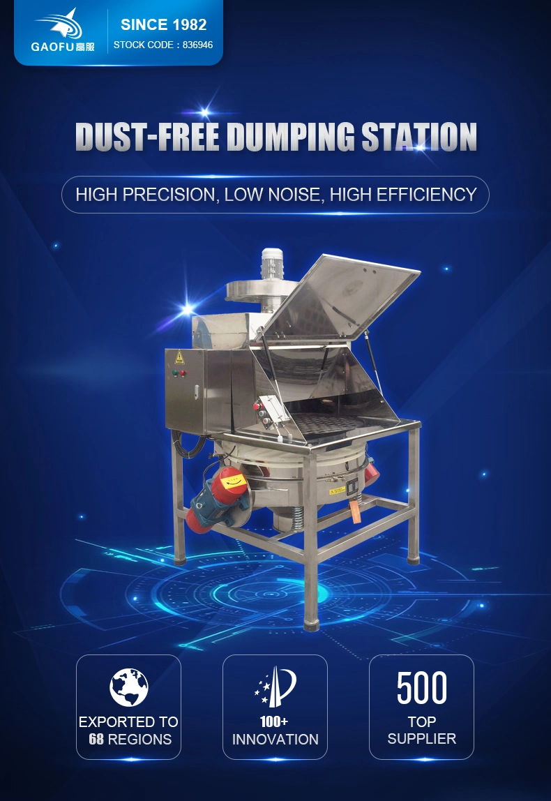 Small Powder Particle Material Dust-Free Feeding Station Manual Bag Dumping Station
